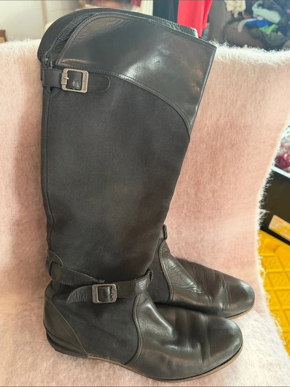 Patagonia Black Over-the-Knee Buckle Riding Boots